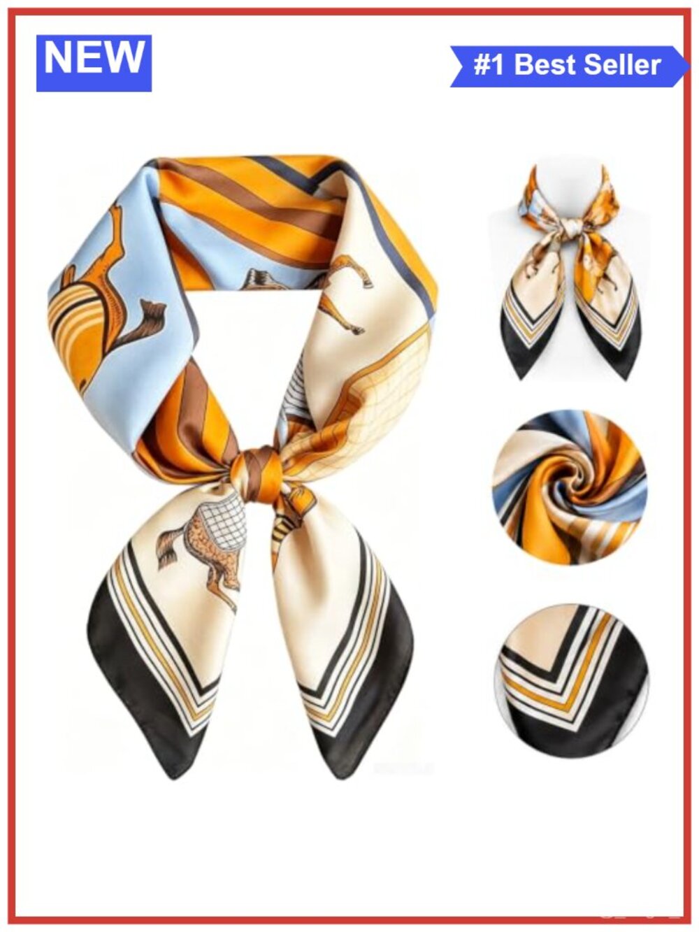 Silky Polyester Satin Scarf Bandana Hair Neck Wrap for Women Lightweight
